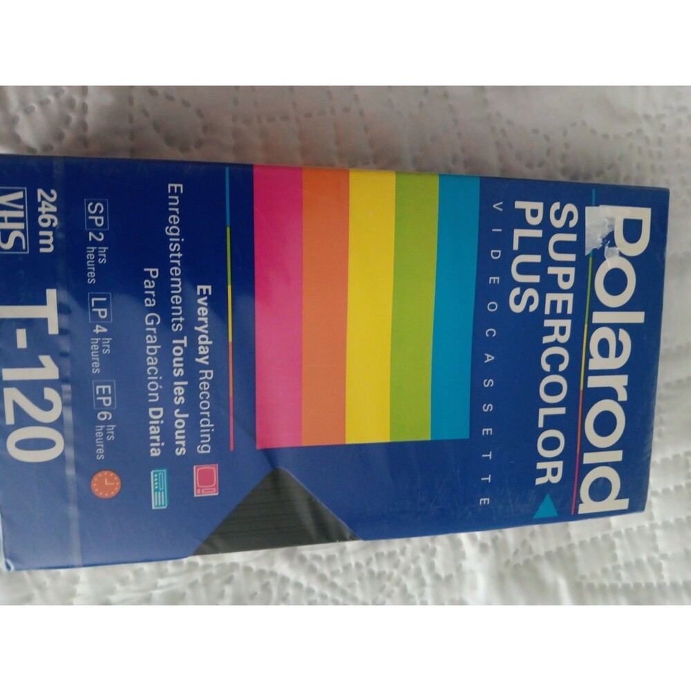 Polaroid Supercolor Plus Video Cassette Tape VHS T-120 Blank Factory Sealed 246m